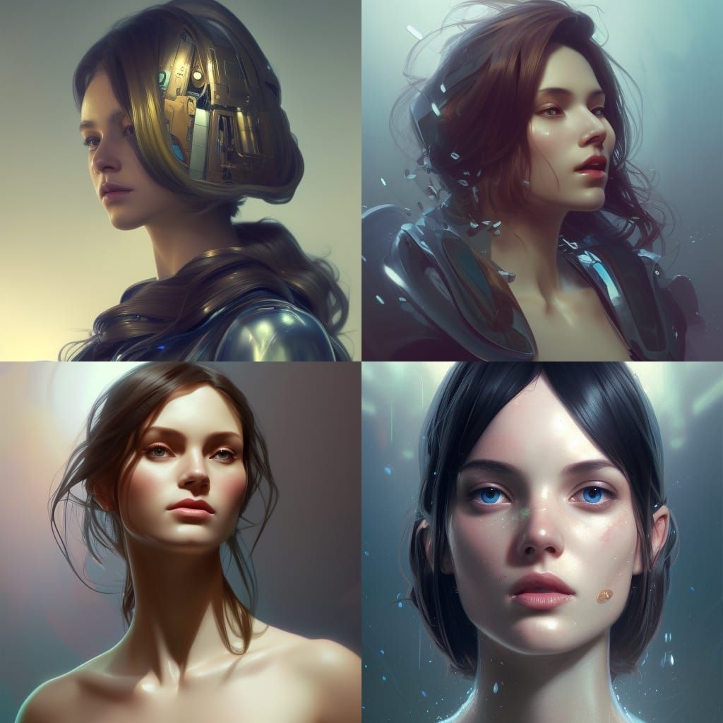 Android Collective AI Portrait in Art Nouveau Style