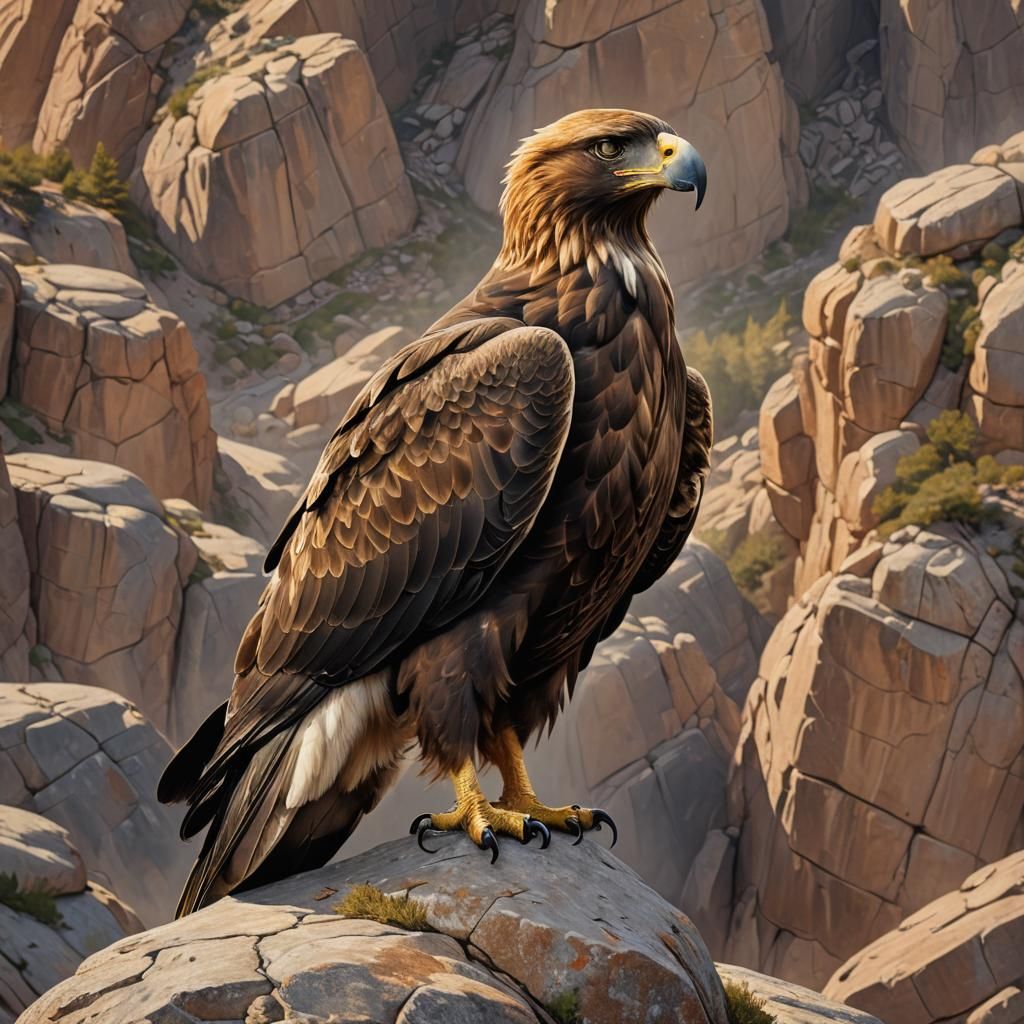 Hyperrealistic Golden Eagle Portrait in Wildlife Style