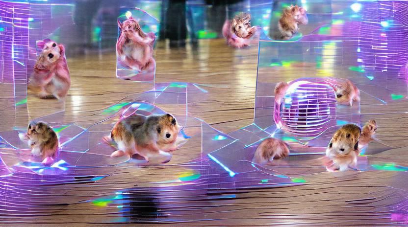 The Hamster Dance Holographic Digital Artwork