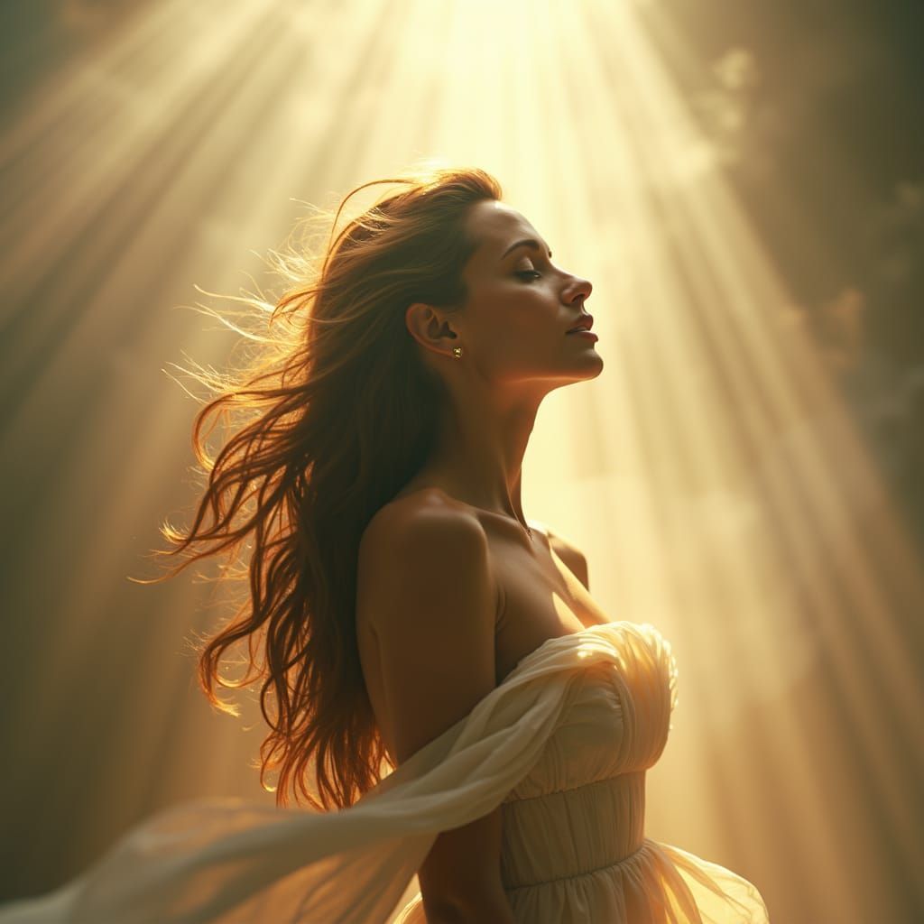 Ethereal Portrait of a Youthful Beauty in Classic Style