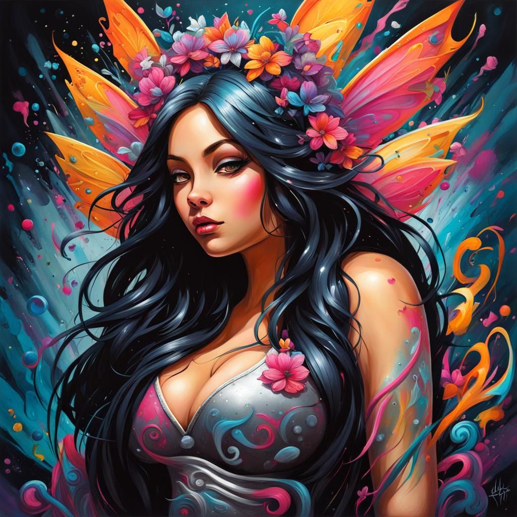 Chubby Fairy in Graffiti Art Style