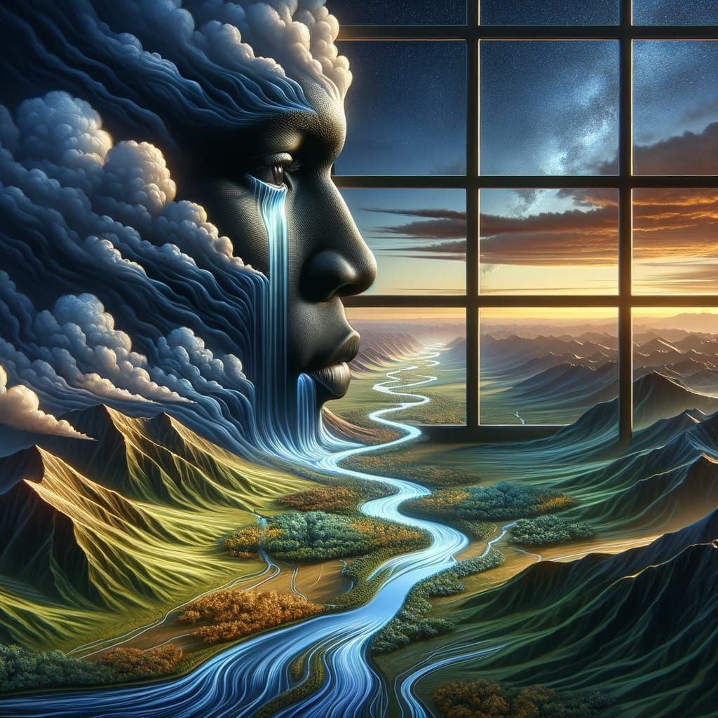 Surreal Rivers of Tears Concept Art in 8K