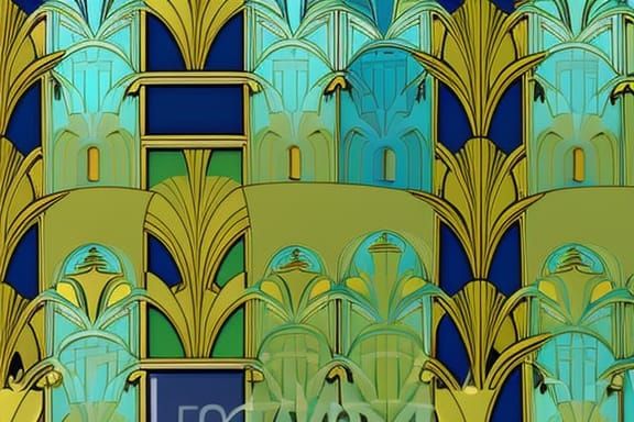 Art Deco Cathedral Roof with Lily Flowers