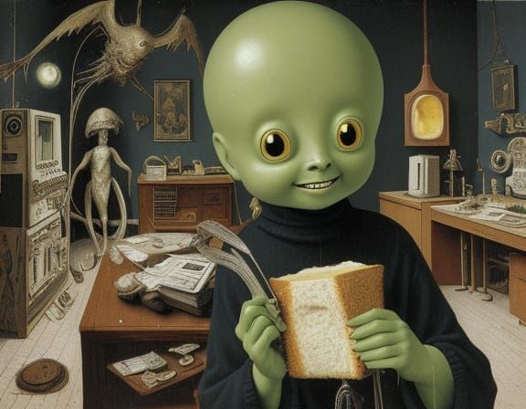 Creepy Surreal Character in Sterile Room