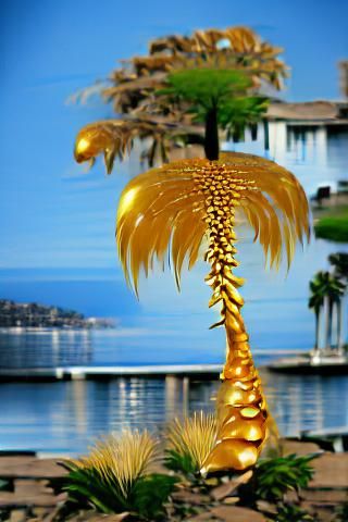 Palm Tree Silhouette Against Bright Sky