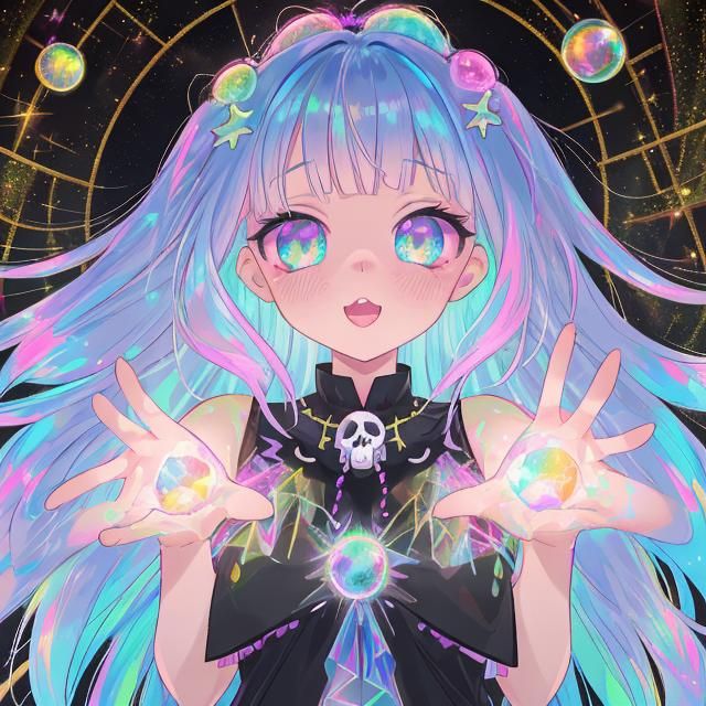 Holographic Vaporwave Christmas Tree in Pastel Goth Style