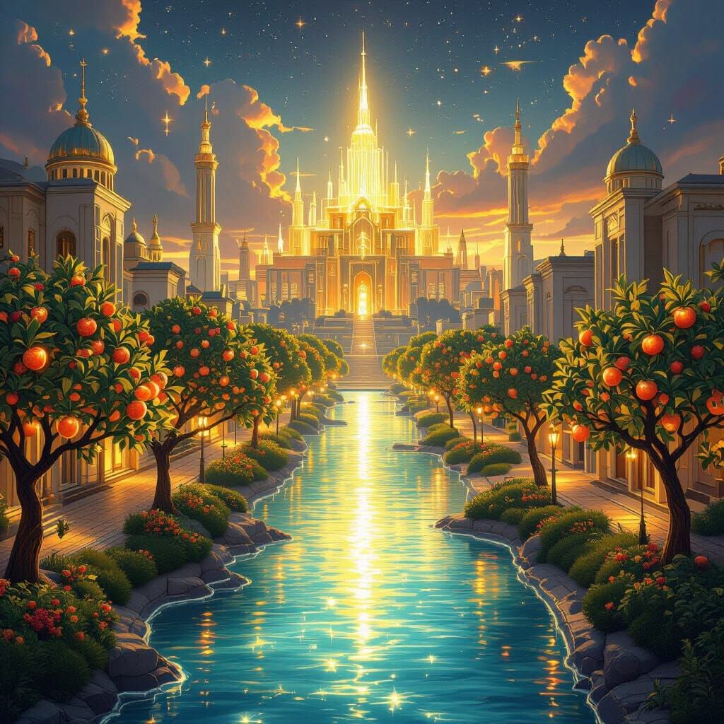 Majestic New Jerusalem: Golden Streets and Luminous River