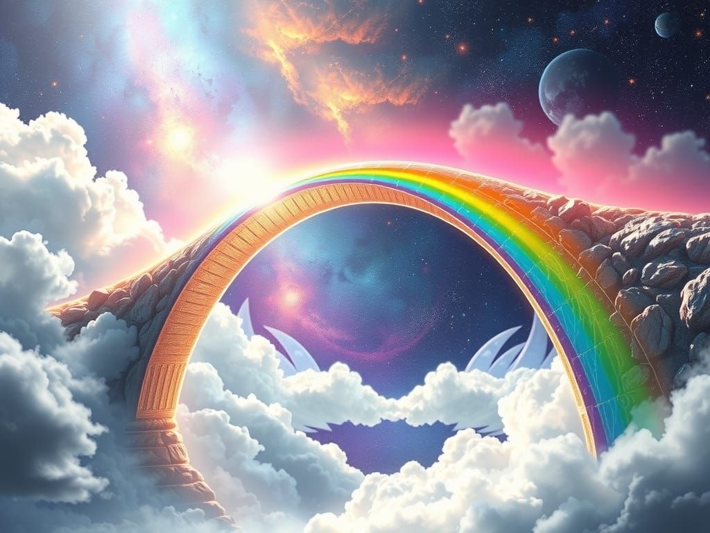 Bifrost: Rainbow Bridge to Asgard in Hyper-Realistic Fantasy...