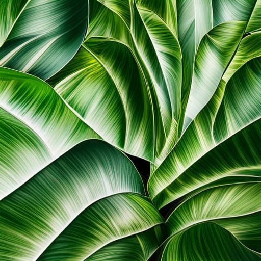 Lush Tropical Jungle with Giant Philodendrons