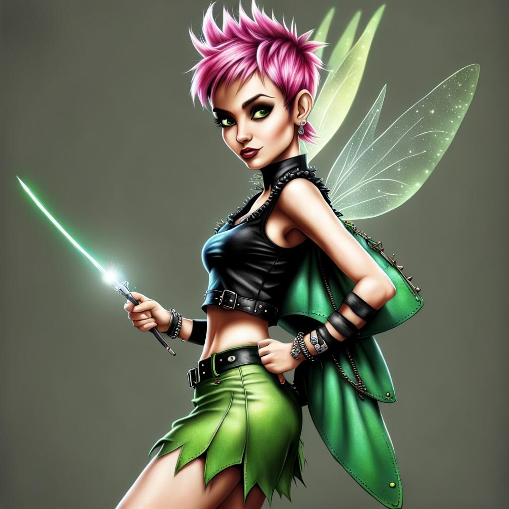 Tinkerbell in Punk Style in Neverland