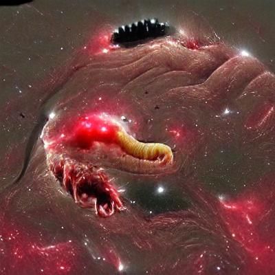 Horrifying Space Worm Feasting on Human Flesh