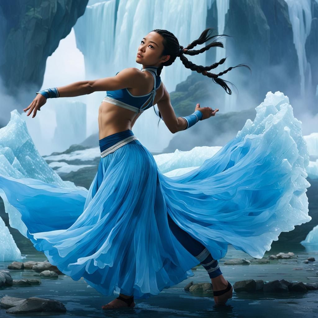 Katara Dances with Water: Avatar Digital Art