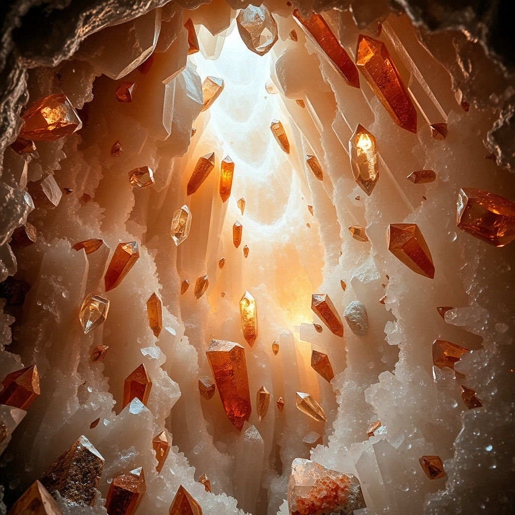 Crystal Geode Interior with Shiny, Realistic Crystals