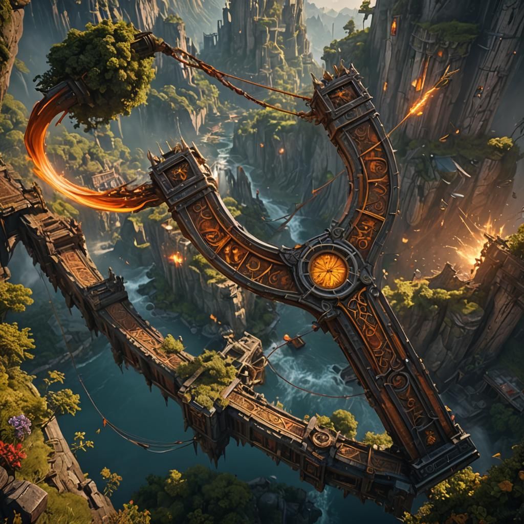 Detailed Slingshot Matte Painting in Deep Color