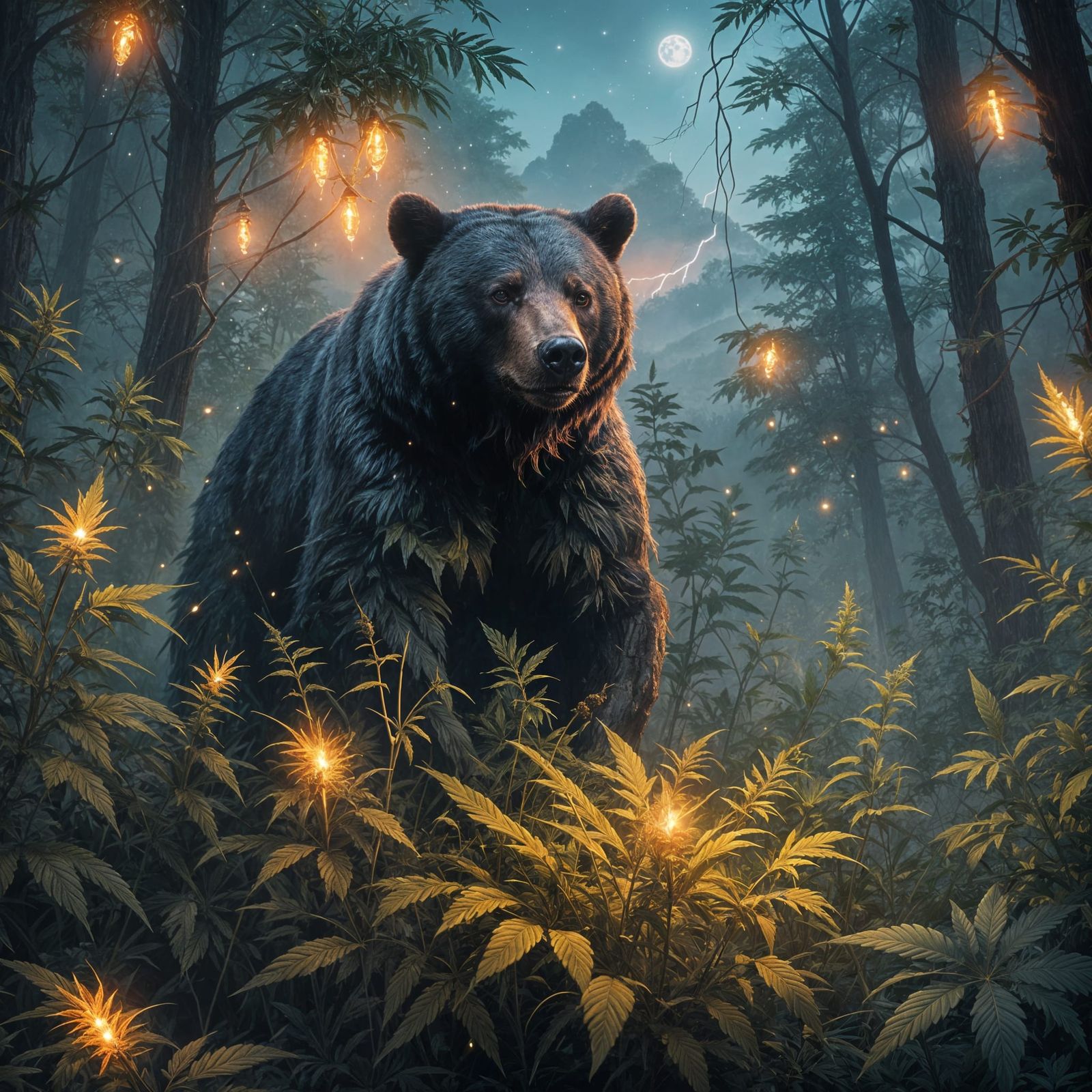 Smoky Mountain Marijuana Plants with Black Bear