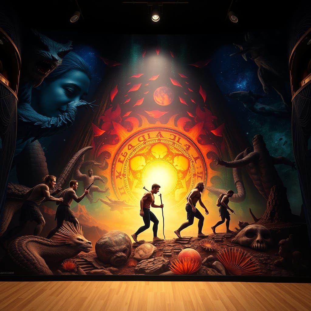 Stages of Human Evolution: Detailed Matte Painting