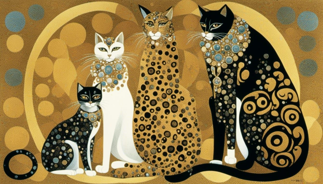 <lora:Feline Folk:1.0> the kiss with male cats,in the style ...