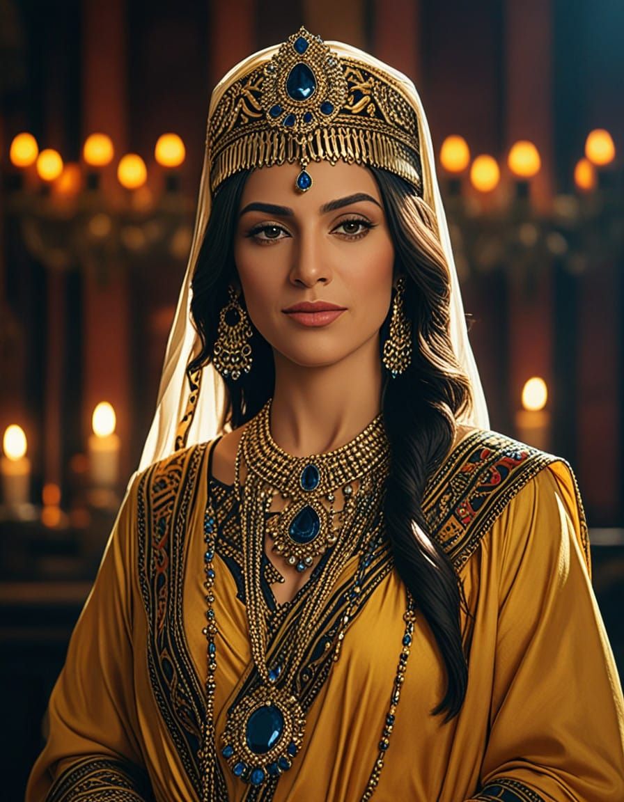 Middle Eastern Queen in Cinematic Splendor