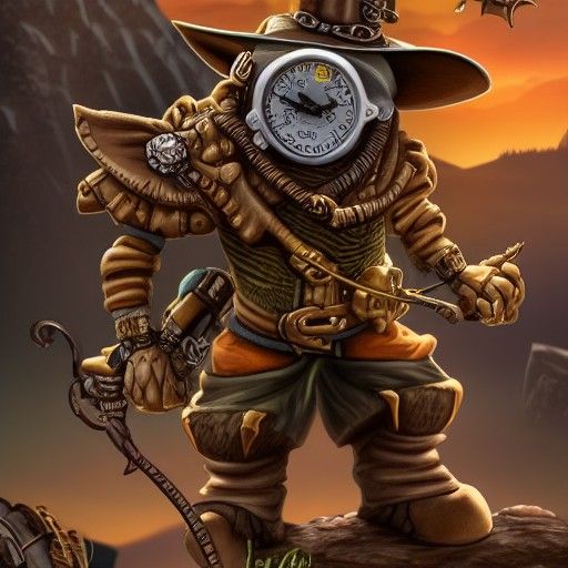 Goblin Ranger Overlooking Steampunk Engine