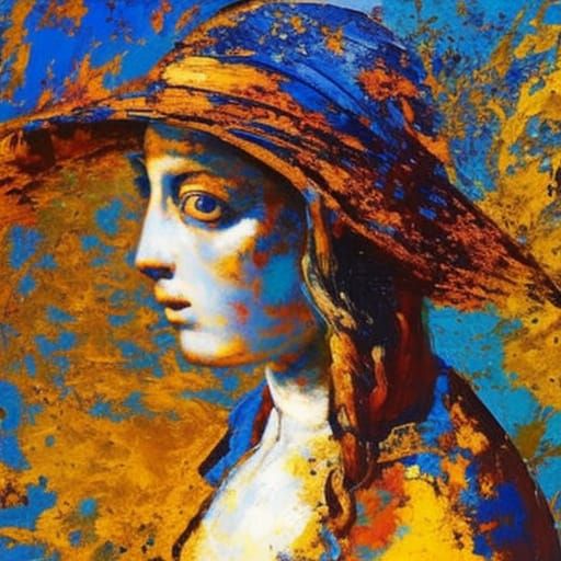 Dramatic Oil Painting Portrait in Hyperrealistic Splash Art