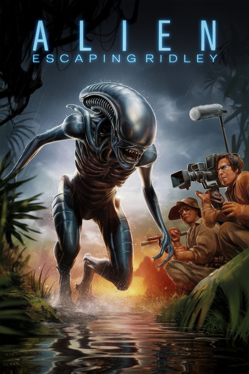 Alien: Escaping Ridley - A Hilarious CGI Horror Movie Poster