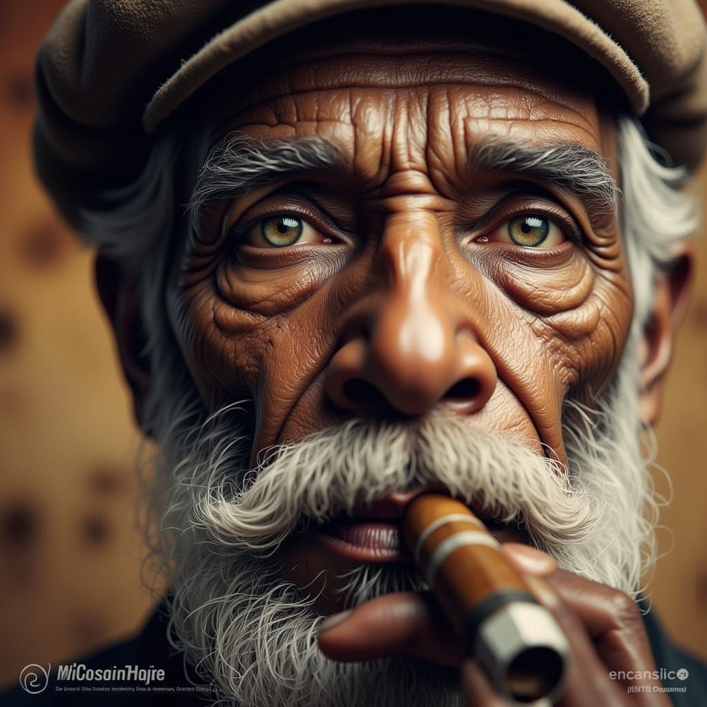 Mysterious Cuban Mestizo in a Dimly Lit Scene