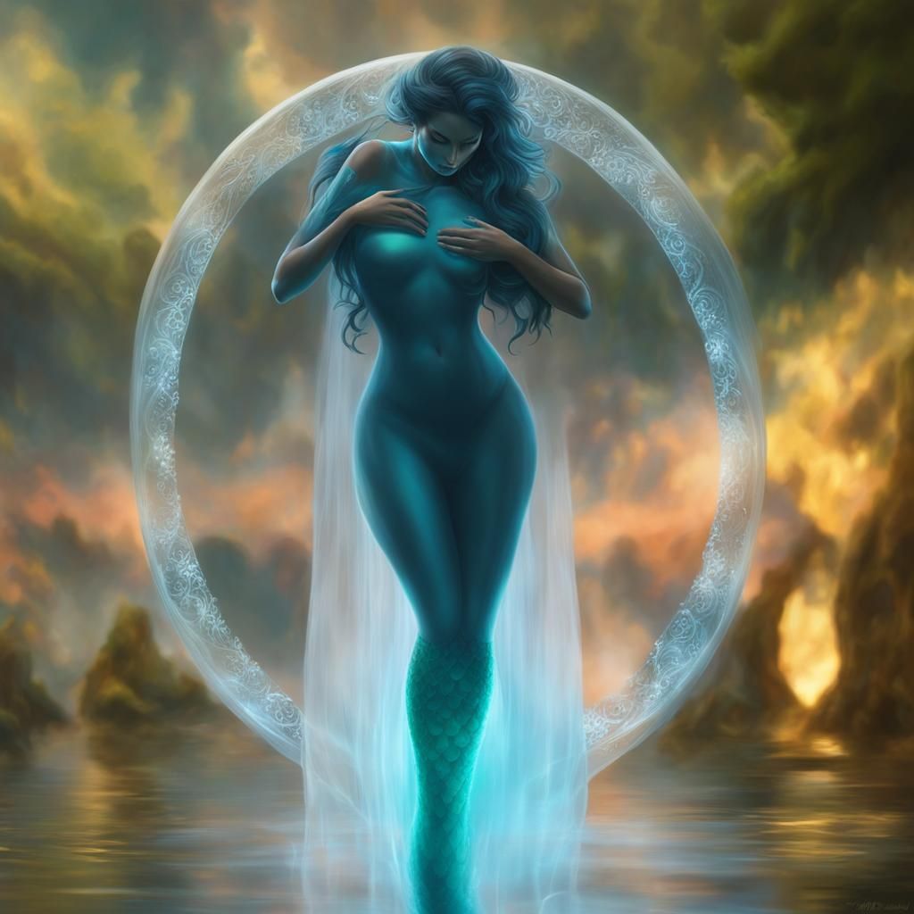 Mermaid in Mist: A Fantastical Artgerm-Inspired Image