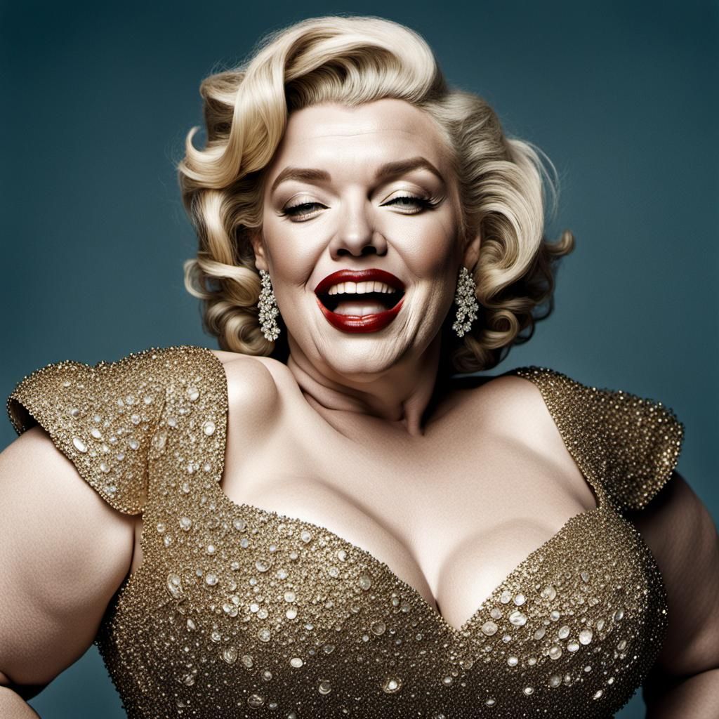 Plus-Size Woman in Gold Dress: Professional Portrait