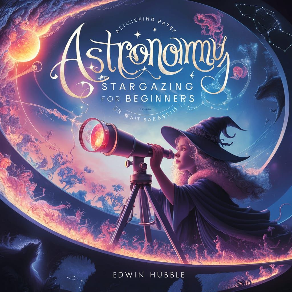 Astronomy Book Cover: Stargazing Adventure