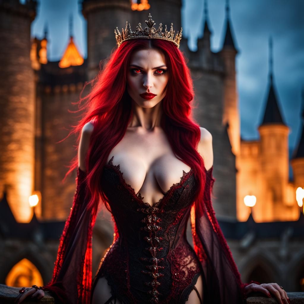 Vampire Queen Goddess in Castle: Photography Portrait