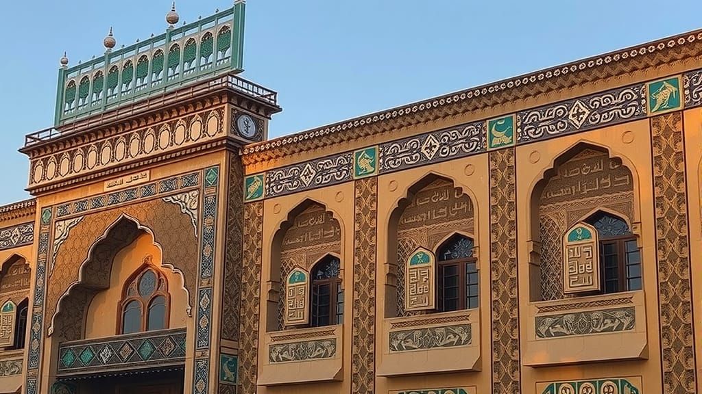 Ethereal Arab Palace Amidst Lavender Hills and Azure Waters