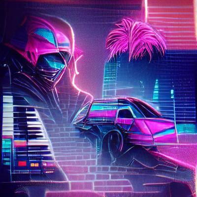 Synthwave Neon Retro Art