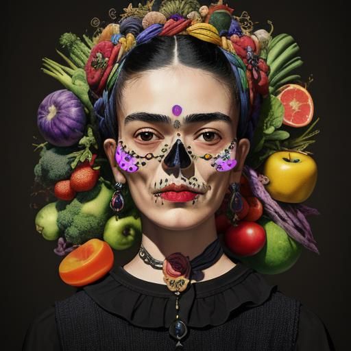 Still Life: Frida Kahlo Skull with Astral Elements