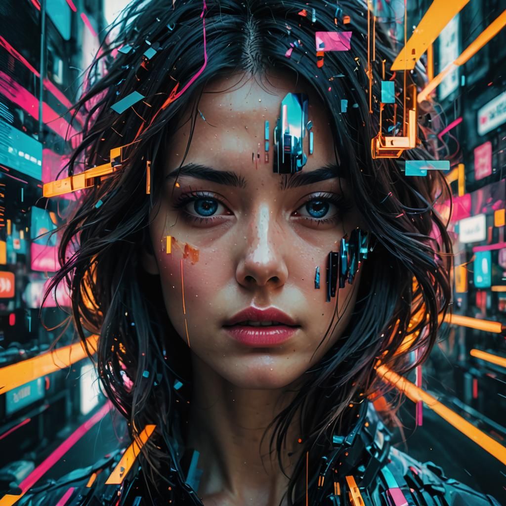 Dramatic Glitch Art with Double Exposure Effect