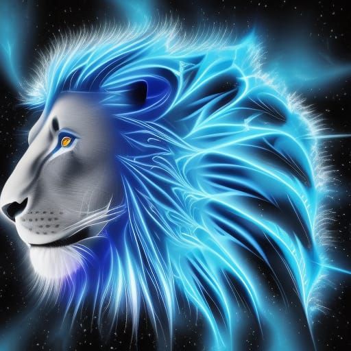 Mythic Plasma Lion God Fractal Burst