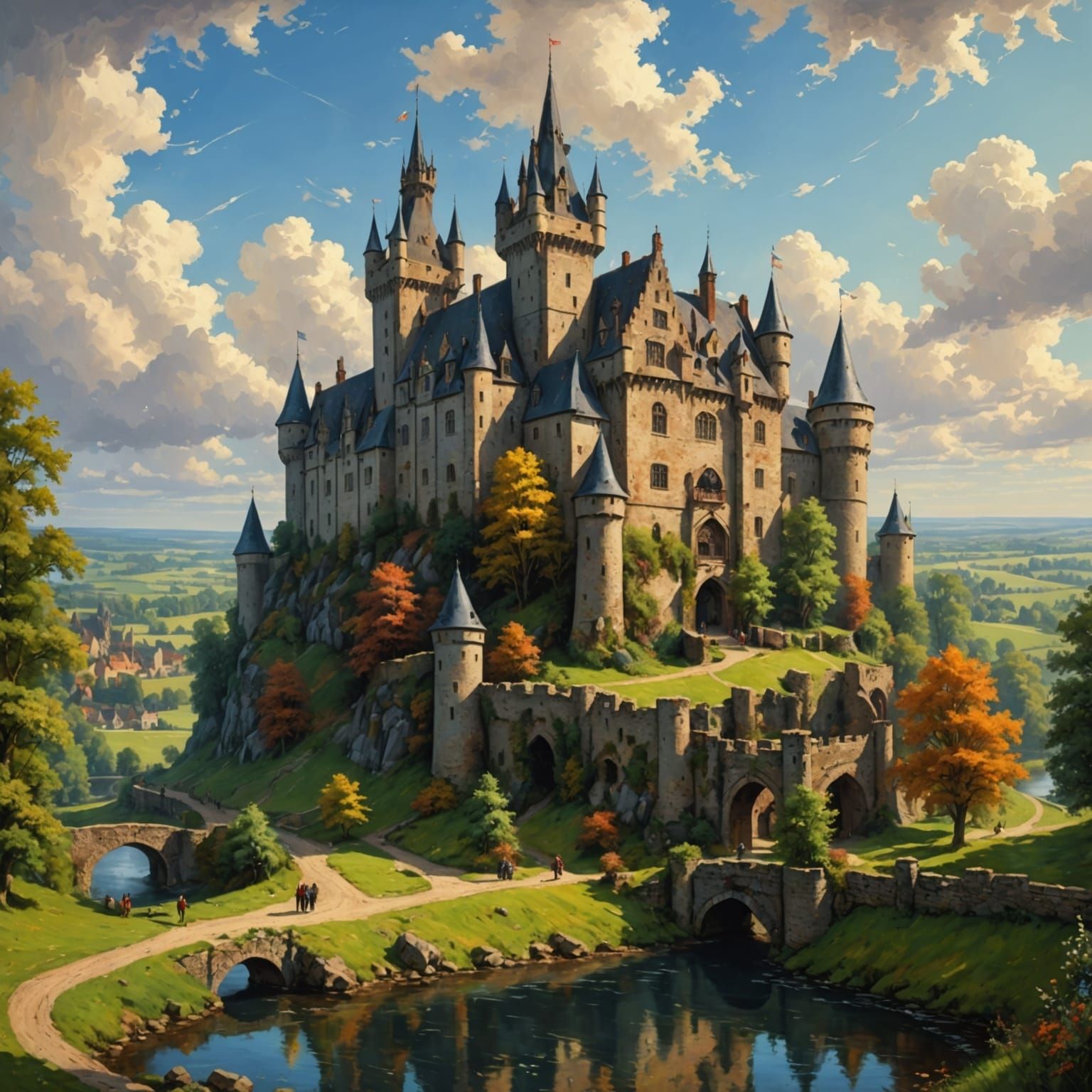 Fairytale Castle in Vibrant Colors