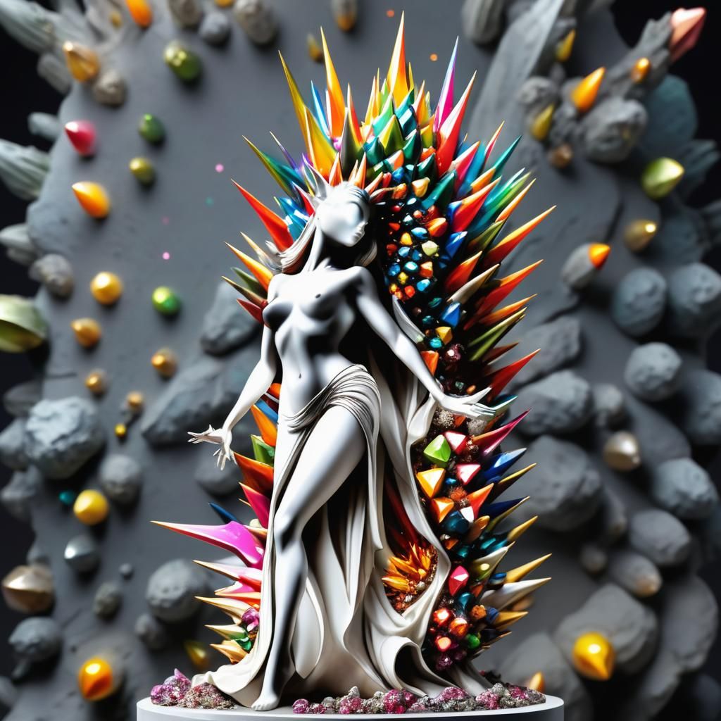 Orichalcum Aphrodite Statue with Zircon Spikes