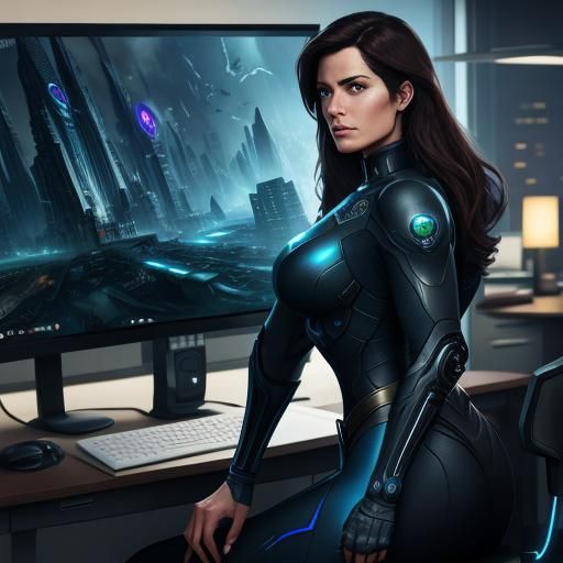 Lois Lane's Futuristic Office Computer in Detailed Matte Pai...