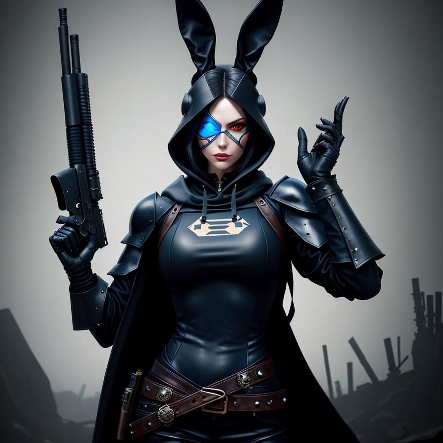 Magic Gunslinger Girl with Armored Leather Outfit