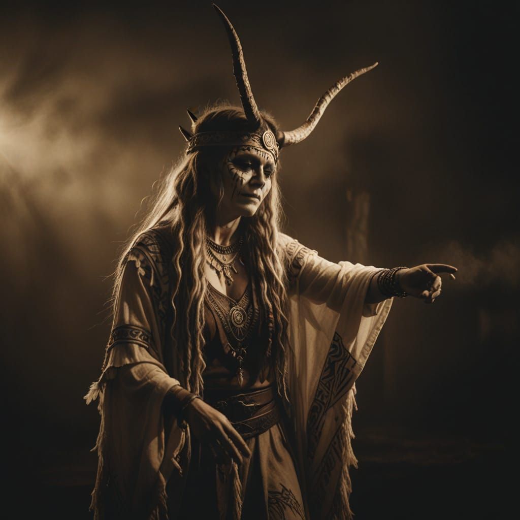 Ethereal Singer Portrait in Sepia Tone