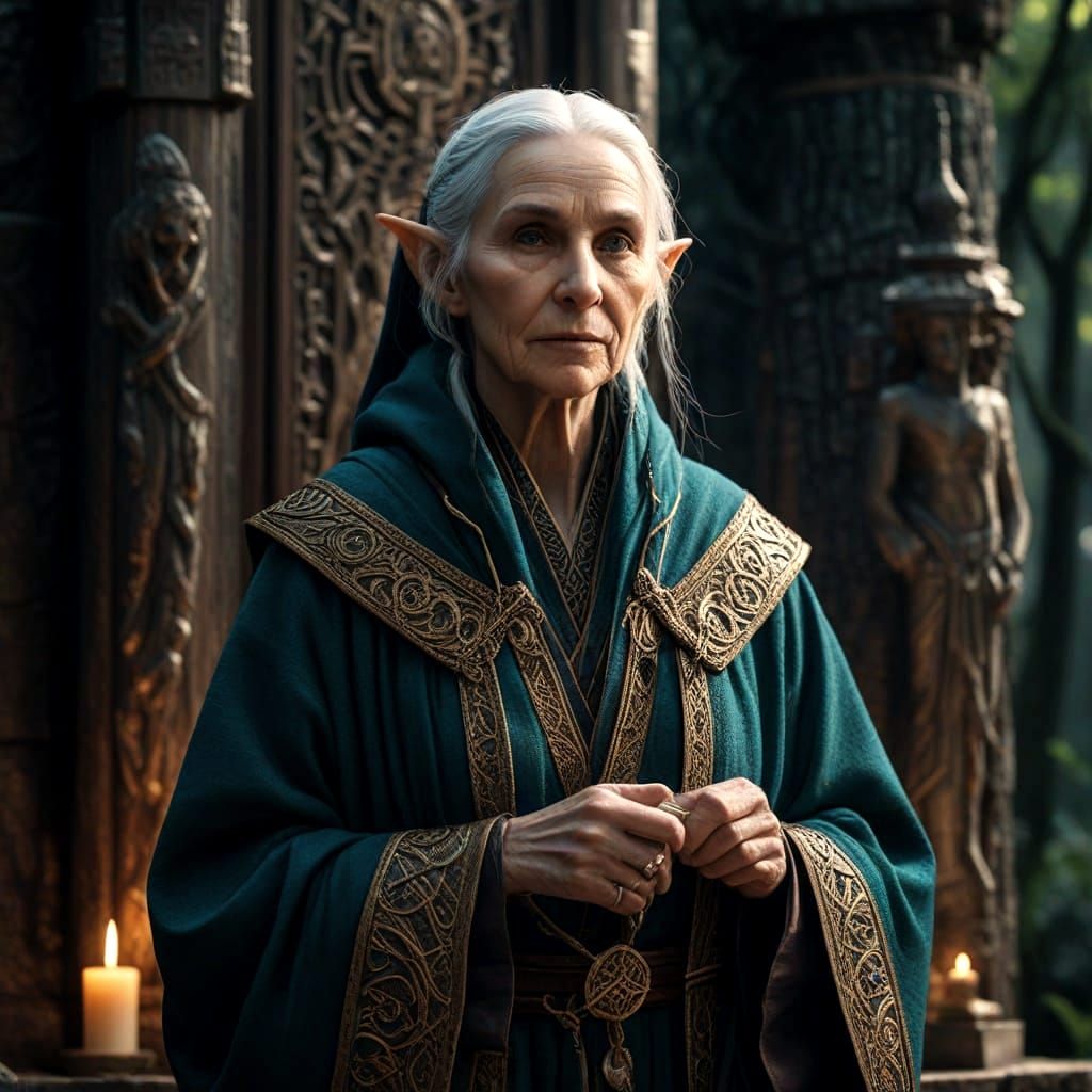 Ethereal Blind Elf Mage in Majestic Forest Shrine