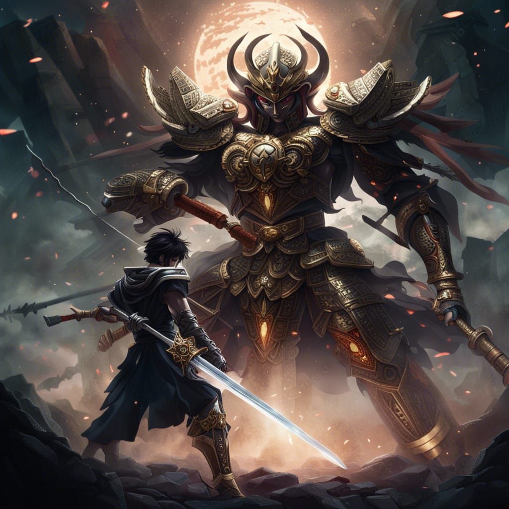 Samurai Soldier vs Evil God in Sword Duel