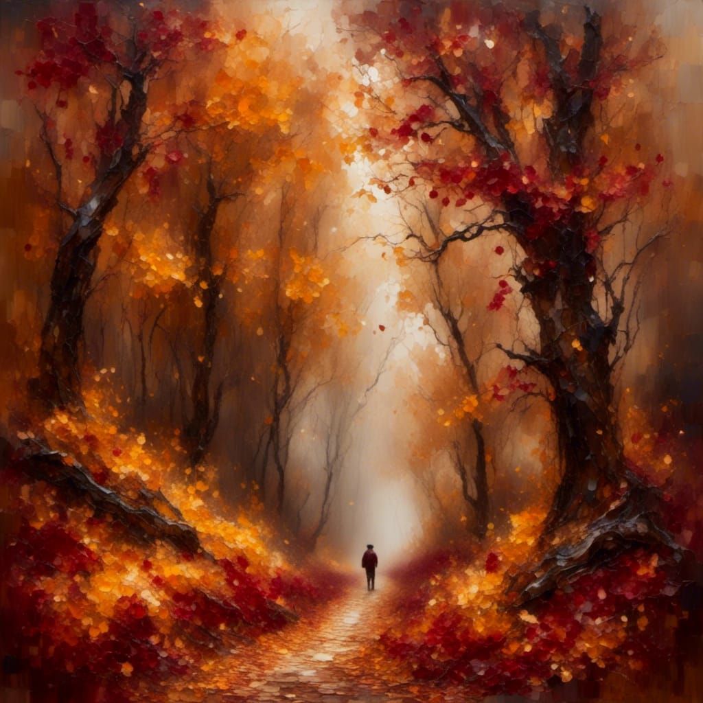 Autumnal Park Landscape in the Style of Old Masters