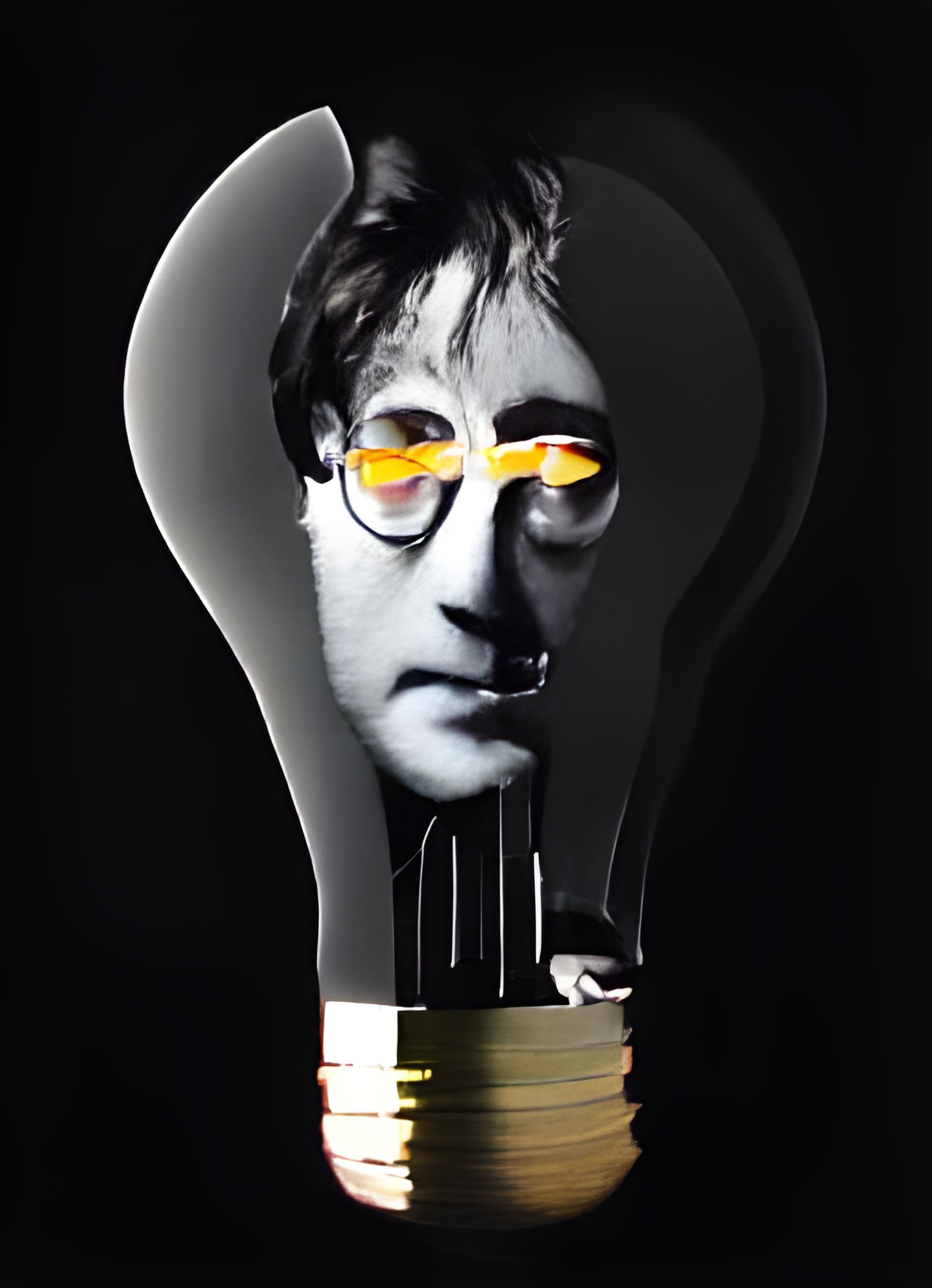 John Lennon Portrait in Film Noir Style