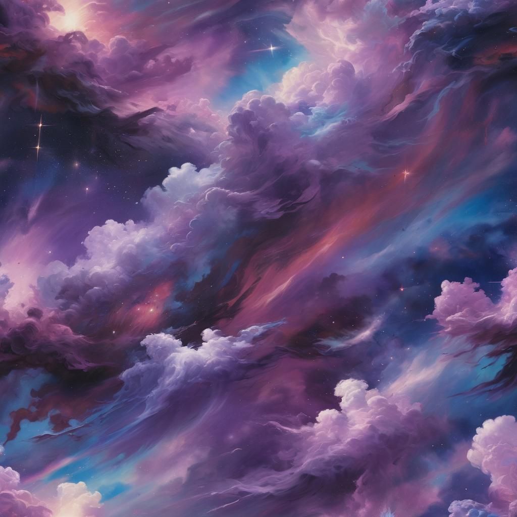 Surreal Cosmic Landscape with Vibrant Energy Beams