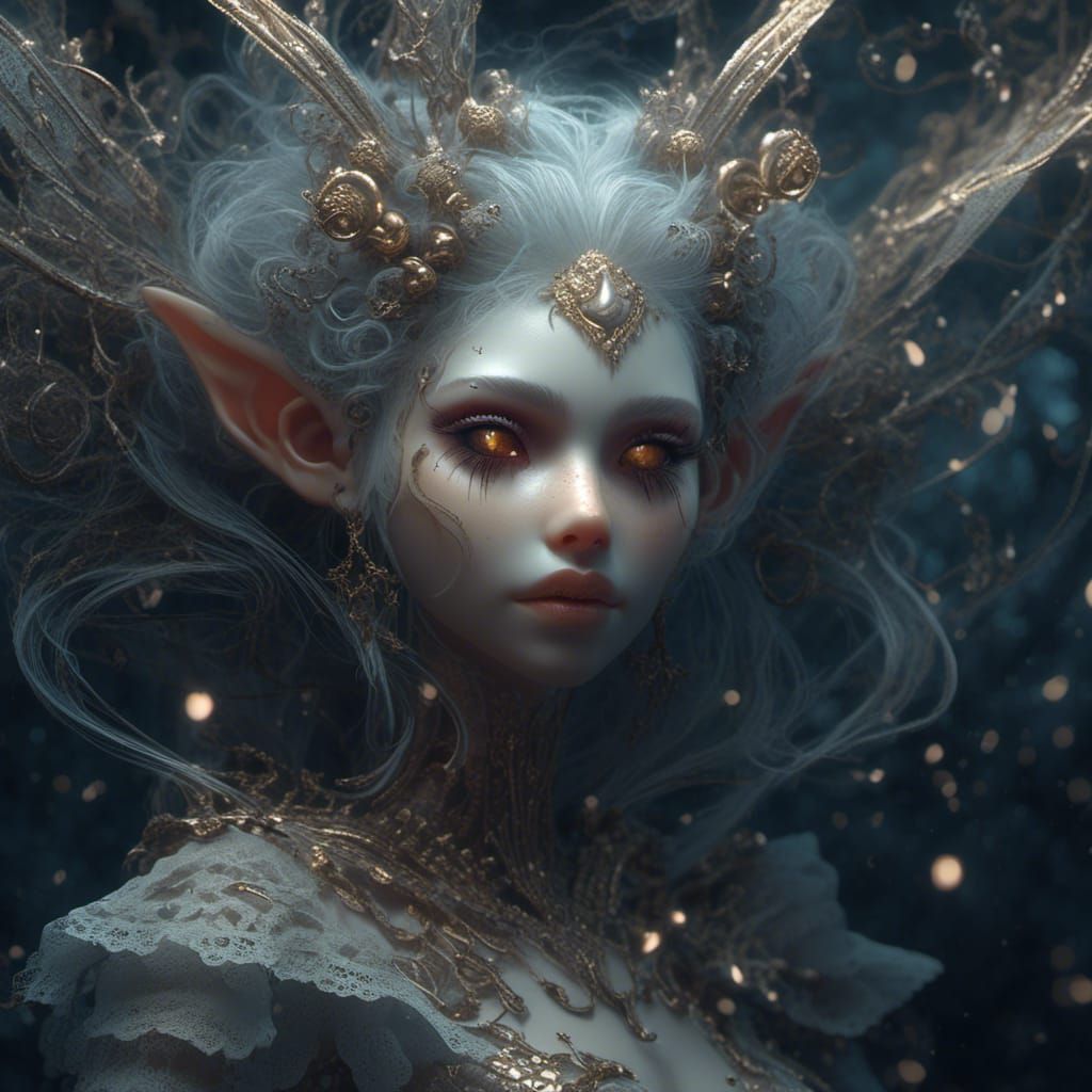 Creepy Pixie Sprite in Dreamworld, Digital Art