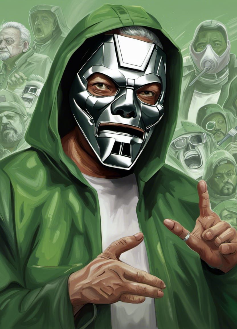 Brazilian President as MF DOOM in Hyperrealistic Art