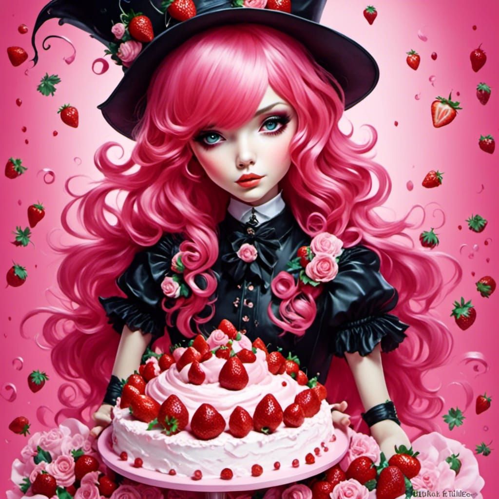 Emo Anime Strawberry Shortcake Character