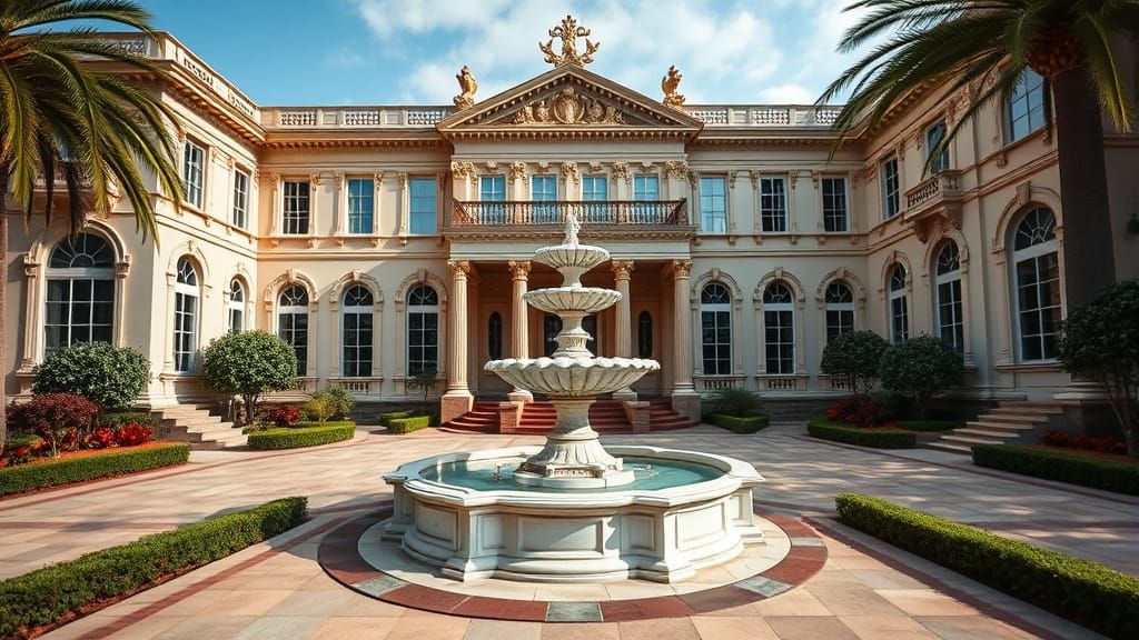 Grand Baroque Mansion with Ornate Façade