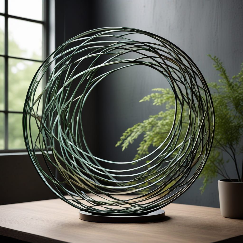 Elegant Metal Sculpture in Nature